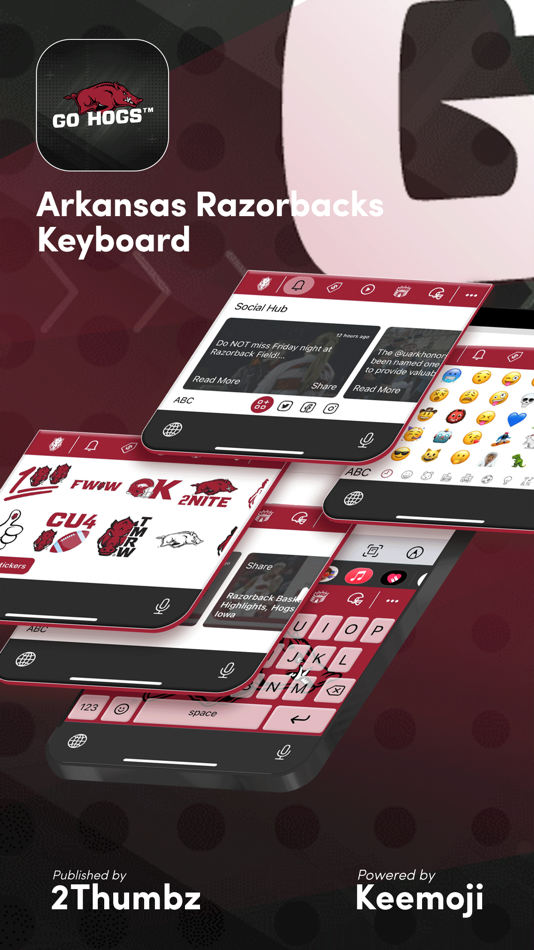 #1. Arkansas Official Keyboard (iOS) Bởi: 2ThumbZ Entertainment