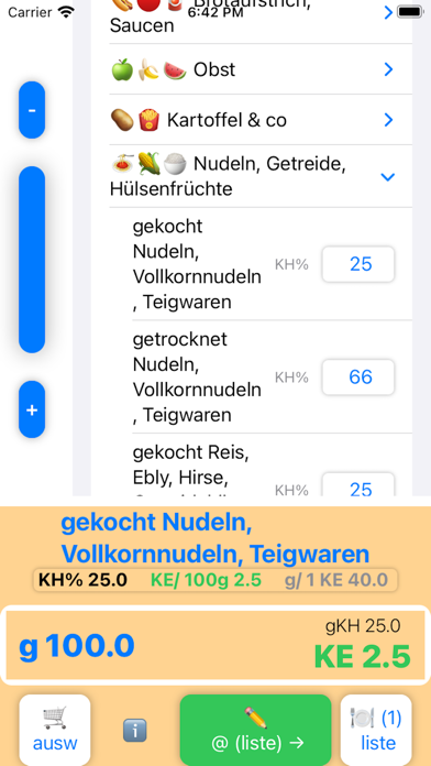 calcCarbo Screenshot