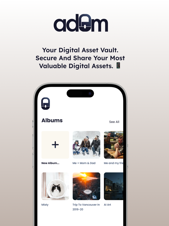 ADAM- Keep Photos & Files Safe iPad screenshot 1 - Productivity app