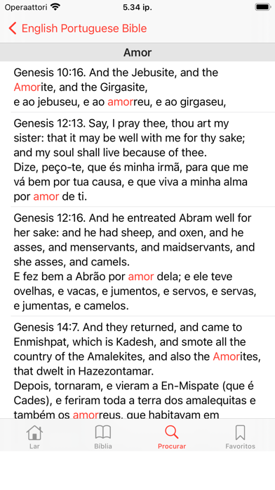 English - Portuguese Bible Screenshot