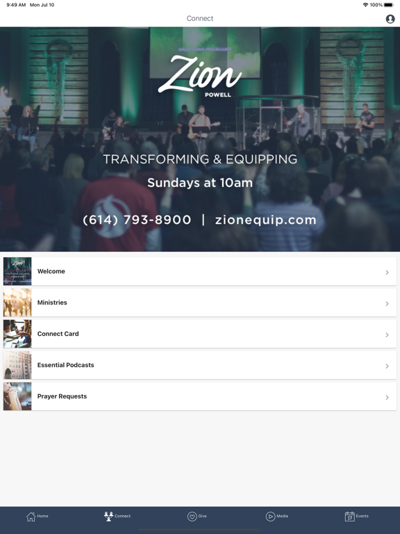 Zion Christian Fellowship iPad screenshot 2 - Lifestyle app