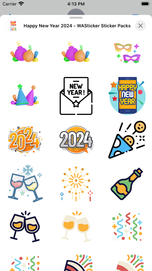 #10. Happy New Year 2024 -WASticker (iOS) By: Insta‎nt D‎ig‎ital