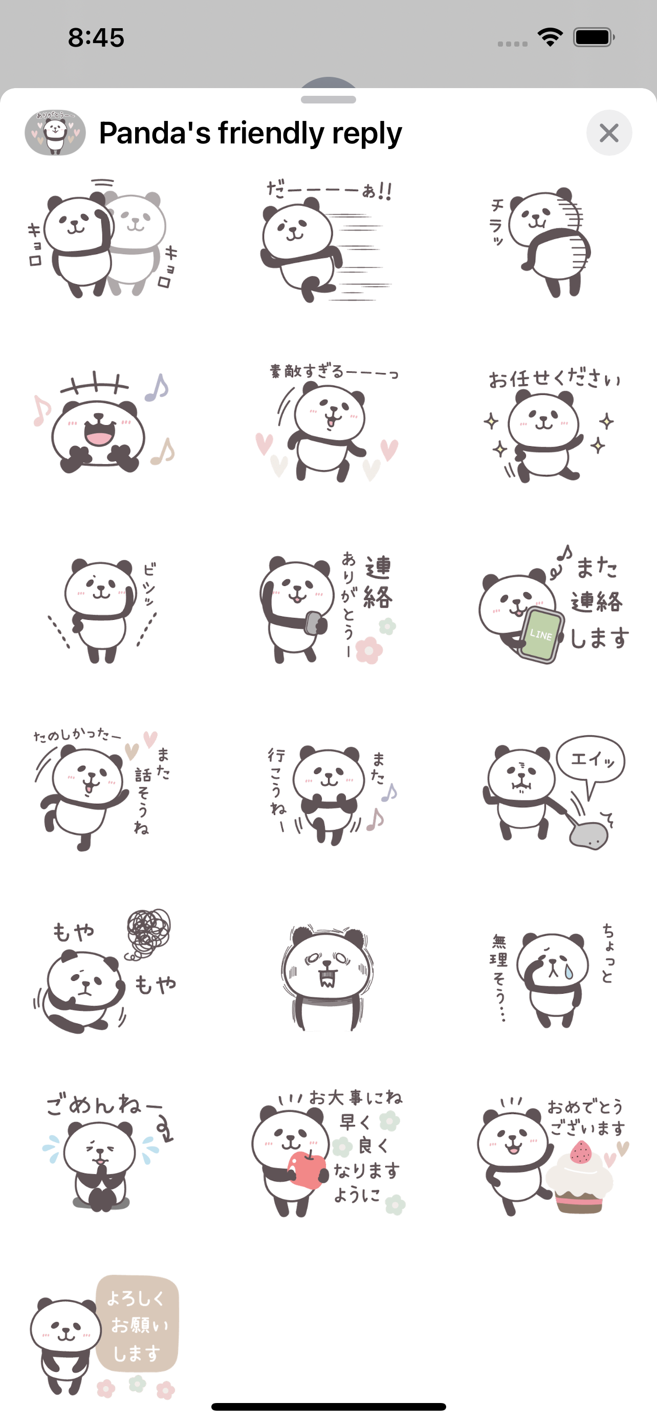 パンダお返事言葉