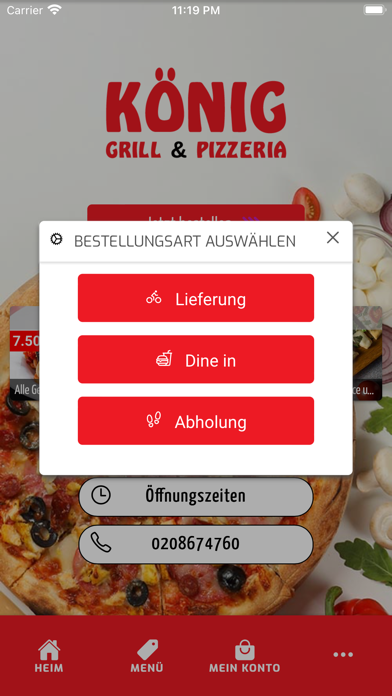 König Grill & Pizzeria Screenshot