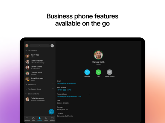 Webex iPad screenshot 7 - Business app