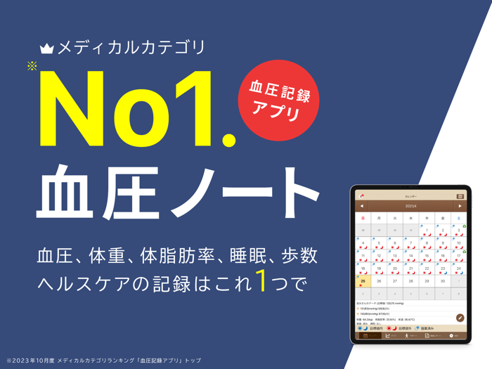 血圧ノート-血圧変化を記録！自動でグラフ化-