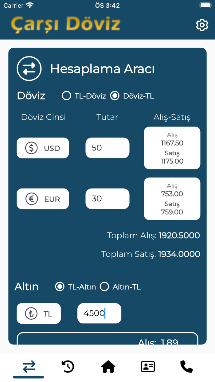 Çarşı Döviz ve Altın Fiyatları