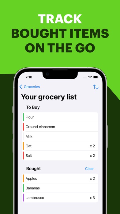 Cart - Easy Grocery List Screenshot