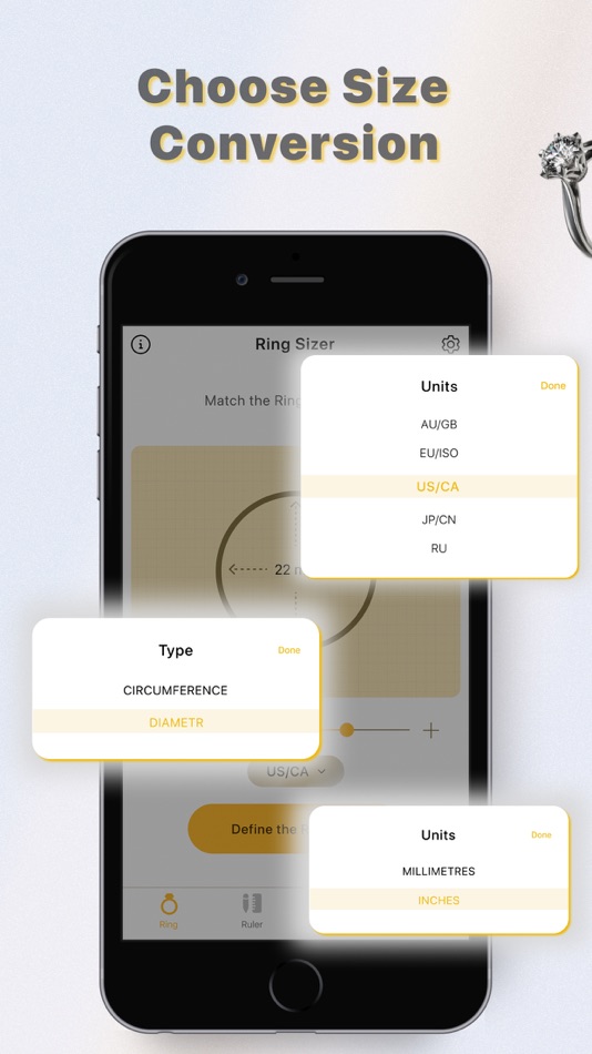 #3. Ring Sizer – Size Measurement (iOS) 由: ITincubator UAB