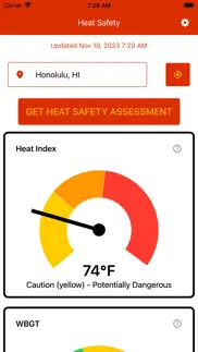 heat safety: heat index & wbgt iphone screenshot 2