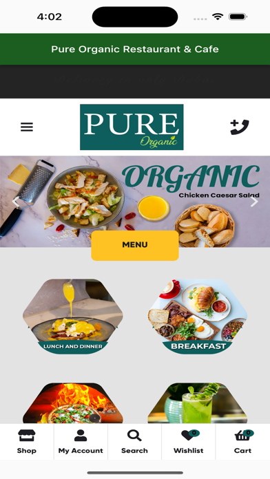 Pure Organic Restaurant & Cafe Screenshot