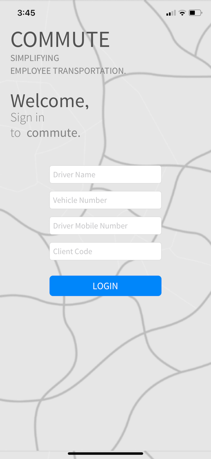 COMMUTE DRIVER APP