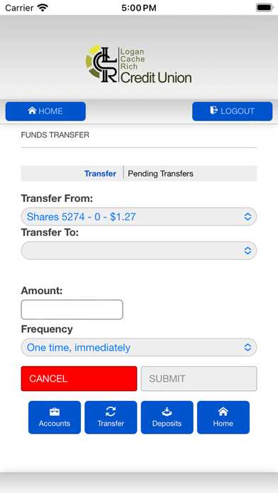 Logan Cache Rich Credit Union Screenshot
