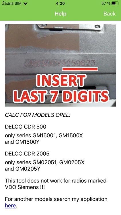 RADIO CODE for OPEL DELCO 500 screenshot-3