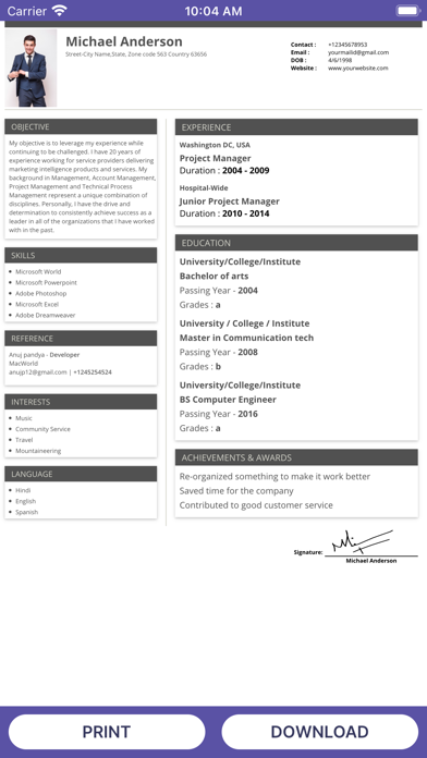 Resume Maker, CV Templates Screenshot