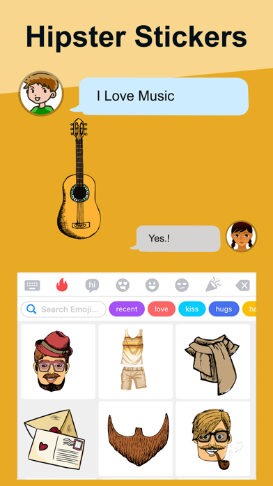 Hipster Stickers for iMessage Screenshot 3 - AppWisp.com