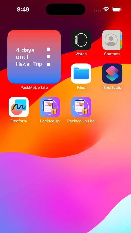 #2. PackMeUp Lite (iOS) By: KRISHDTECH ONE, LLC