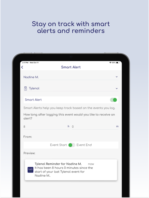 Talli Health & Symptom Tracker iPad screenshot 7 - Medical app