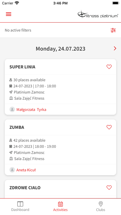 Fitness Platinium Zamość Screenshot