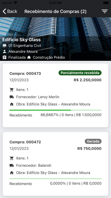 Obra Prima App Screenshot