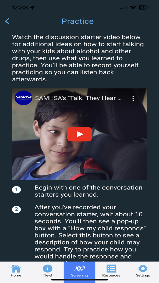 #8. Talk. They Hear You. Campaign (iOS) بواسطة: SAMHSA