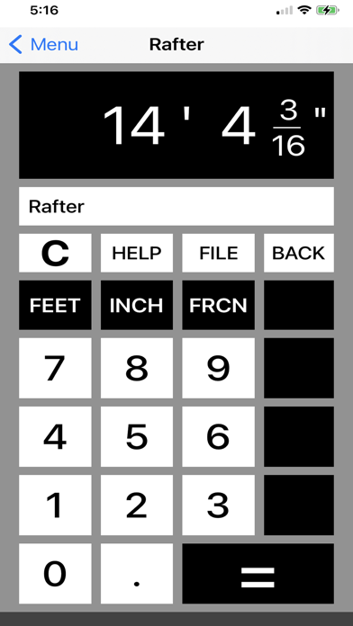 Construction Calculator - Feet Screenshot