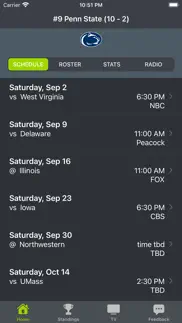 penn state football schedules iphone screenshot 1