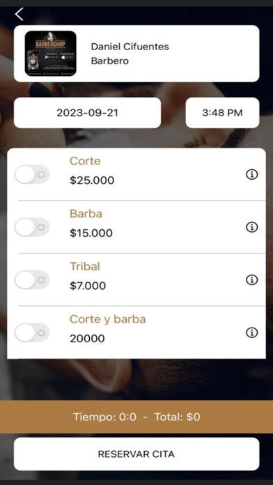 Barber shop app citas Screenshot