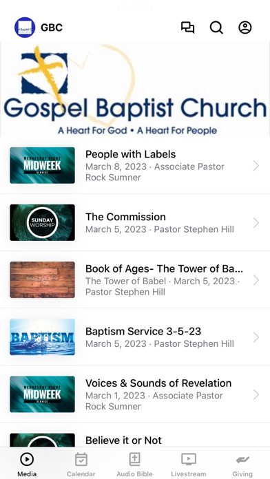 Gospel Baptist Church Screenshot