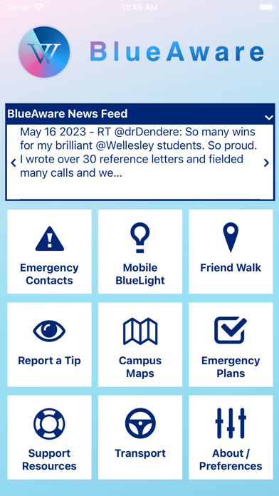 BlueAware - Wellesley College Screenshot