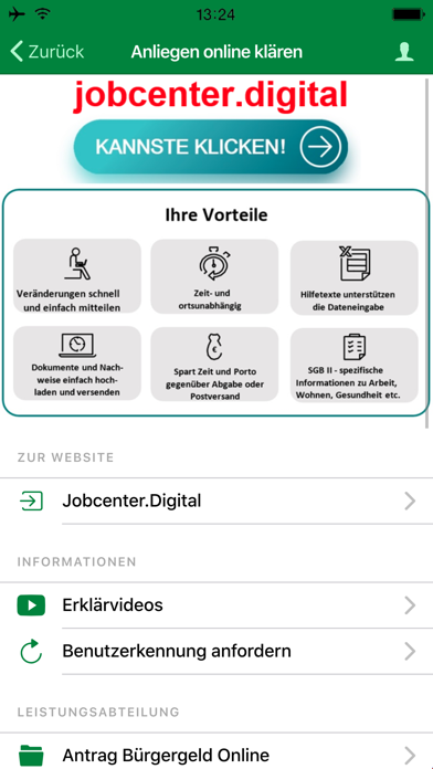 Jobcenter Cottbus mobil Screenshot