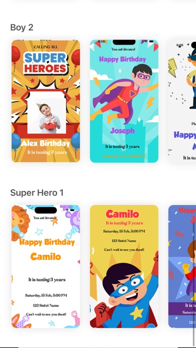 Birthday invitation maker . Screenshot