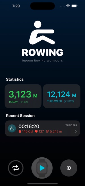 Rowing Workout On The App