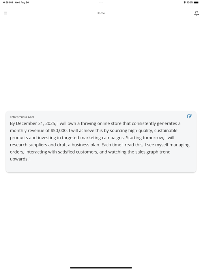 Think and Goal Rich Daily Review