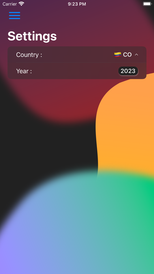 #9. Long Weekend Tracker (iOS) De: Julio Collado