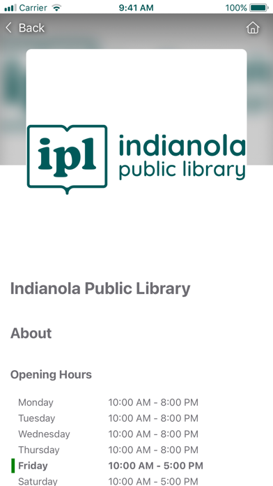 Indianola Public Library Screenshot