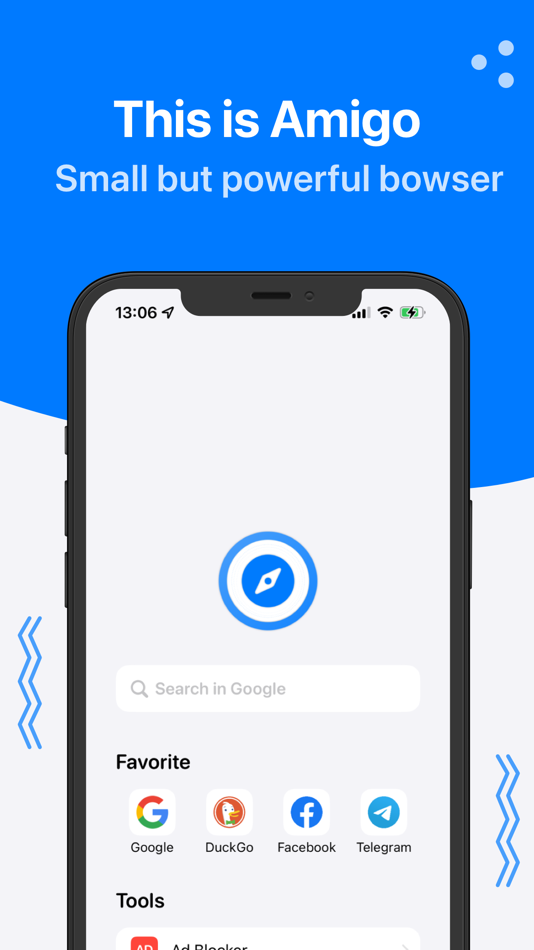 #1. Amigo Browser (iOS) 由: Blue Compute