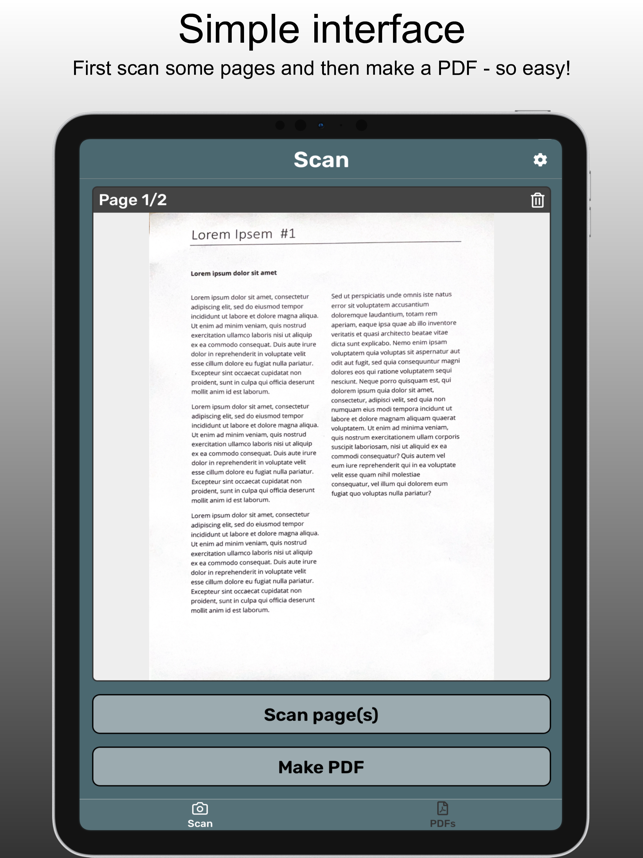 Snímek obrazovky Scan2PDF Mobile