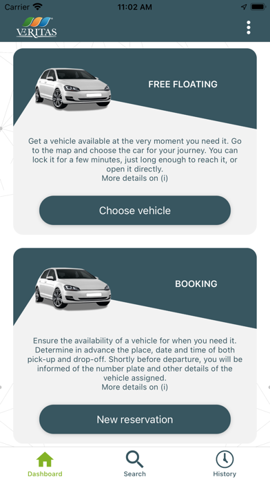 Veritas Car Sharing Screenshot