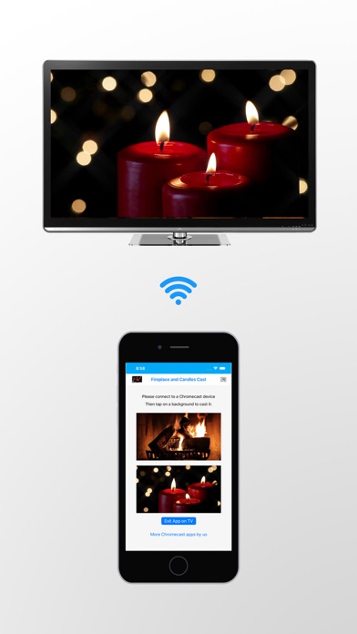 Fireplace and Candles on TVのおすすめ画像1