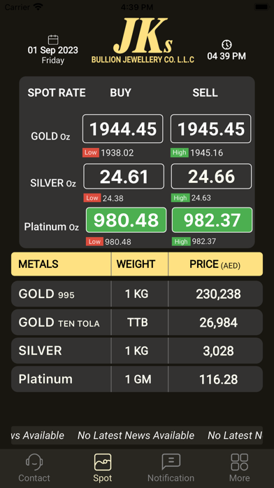 JKs Bullion Jewellery Screenshot