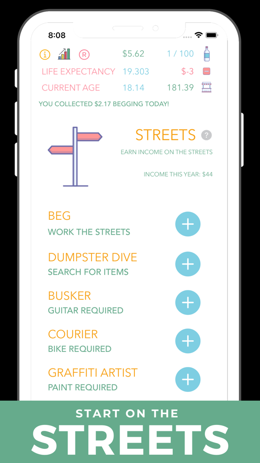 #1. Hobo - Real Life Simulator (iOS) By: Chimpanzee, LLC