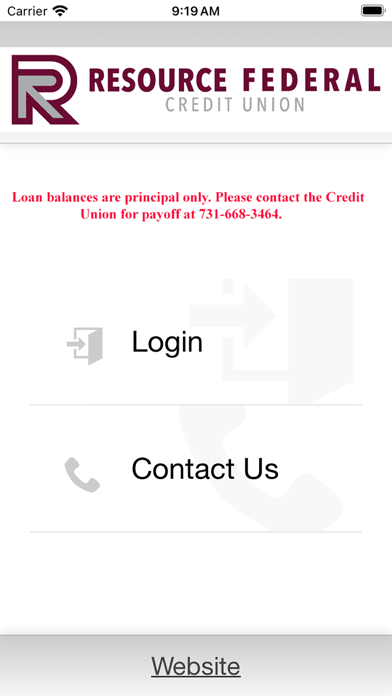 Resource Federal Credit Union Screenshot