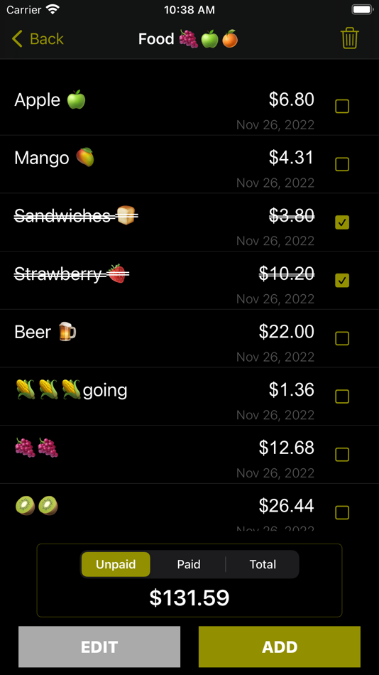 #4. Simple Shopping List - Expense (iOS) By: giang pham