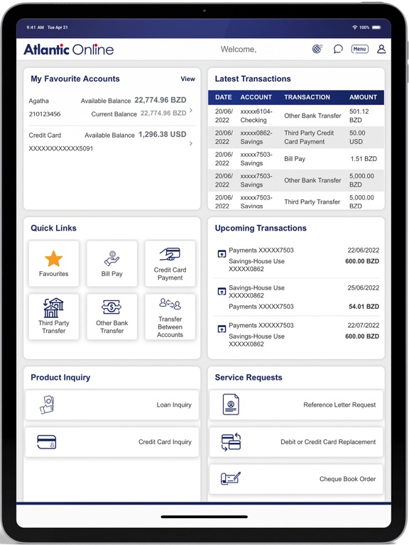 Atlantic Bank Mobile Banking iPad screenshot 9 - Finance app