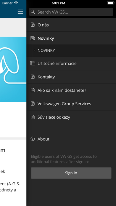 Volkswagen Group Services SK Screenshot
