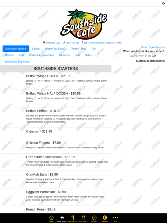 Southside Cafe iPad screenshot 2 - Food & Drink app