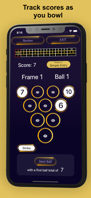 ‎Bowling Score: Screenshot ng Ten Pin Tracker