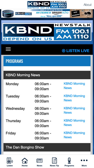 KBND Radio Screenshot
