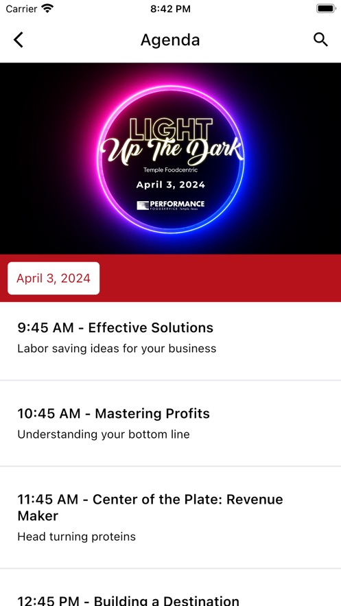 Performance Foodservice Events
